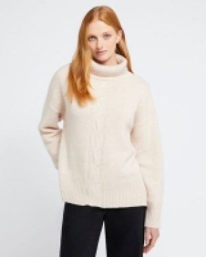 Dunnes Stores  Carolyn Donnelly The Edit Wool/Cashmere Blend Cable Front Po