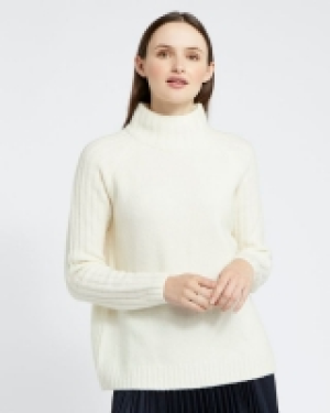Dunnes Stores  Paul Costelloe Living Studio Cream Rib High Neck Jumper