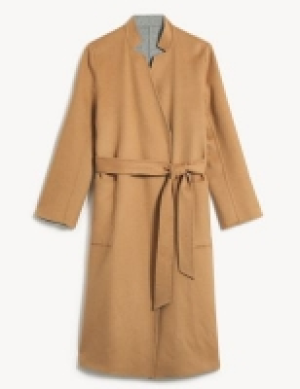 Marks and Spencer Jaeger Pure Wool Reversible Longline Wrap Coat