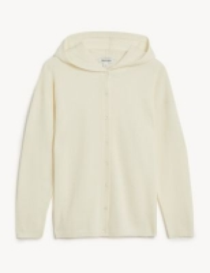 Jaeger Wool Rich Hooded Cardigan with Cashmere