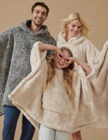 Marks and Spencer The M&s Snuggle Teddy Fleece Adults Hooded Blanket