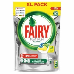 Centra  Fairy Platinum All In 1 Lemon Dishwasher Tablets 46pce