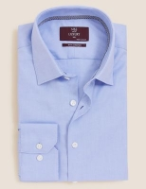 M&s Collection Luxury Slim Fit Cotton Stretch Oxford Shirt