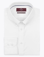 Marks and Spencer M&s Collection Luxury Tailored Fit Pure Cotton Luxury Shirt