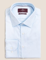 Marks and Spencer M&s Collection Luxury Slim Fit Cotton Twill Stetch Shirt