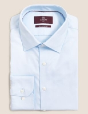 M&s Collection Luxury Slim Fit Cotton Twill Stetch Shirt