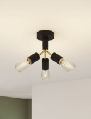 Marks and Spencer  Exposed Bulb 3 Light Flush Ceiling Light