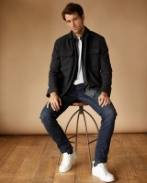 Paul Costelloe Living Charcoal Wool Blend Overshirt