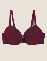 Marks and Spencer M&s Collection Lace Trim Underwired Plunge Bra A-E