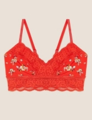 M&s Collection Lace Trim Non Wired Bralette