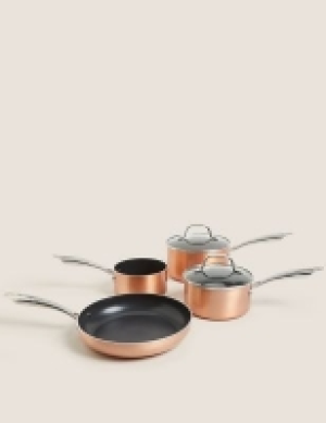 Marks and Spencer  4 Piece Copper Aluminium Non-Stick Pan Set