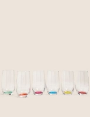 Set of 6 Multicoloured Highball Glasses