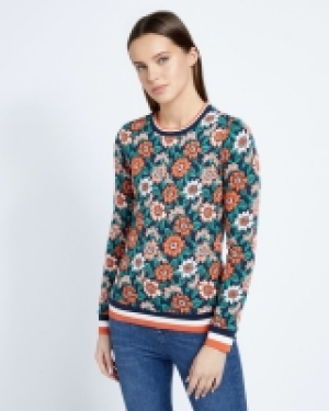 Dunnes Stores  Savida Stripe Hem Flower Jacquard Top