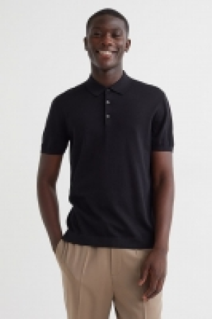 HM  Slim Fit Silk-blend polo shirt