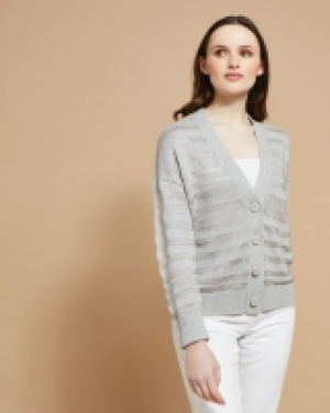 Paul Costelloe Living Studio Grey Textured Cardigan
