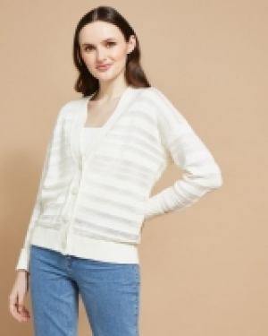 Paul Costelloe Living Studio Cream Textured Cardigan