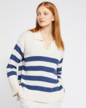 Carolyn Donnelly The Edit Stripe Collared Sweater