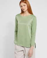 Dunnes Stores  Carolyn Donnelly The Edit Khaki Curved Hem Satin Top