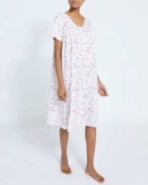 Short-Sleeved Cotton Lace Nightdress