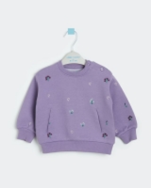 Dunnes Stores  Leigh Tucker Willow Rose Embroidered Crew Neck Jumper (3 mon