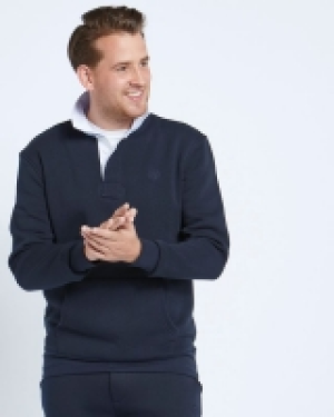 Paul Costelloe Living Navy Rugby Collar Sweatshirt
