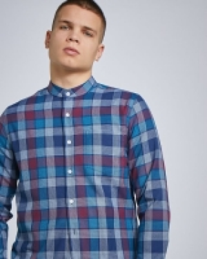 Dunnes Stores  Paul Galvin Navy Check Grandad Shirt