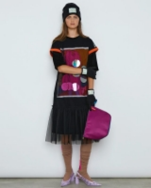 Joanne Hynes Sequin Velvet Dress With Tulle Overlay