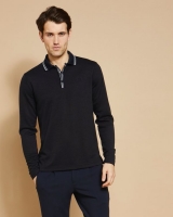 Dunnes Stores  Paul Costelloe Living Navy Long-Sleeved Polo Shirt