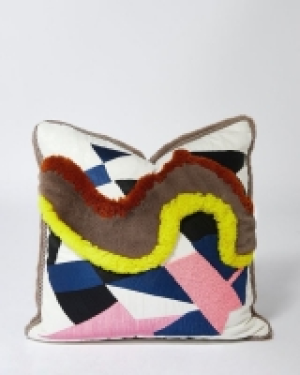 Joanne Hynes Embellished Cushion With Fake Fur Appliqué And