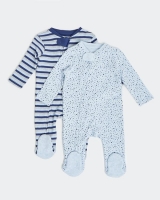 Dunnes Stores  Zip Sleepsuit - Pack Of 2 (Newborn - 18 months)