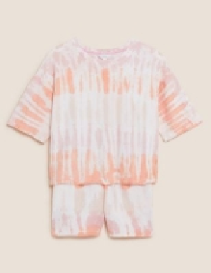 M&s Collection Flexifit Cotton Blend Tie Dye Lounge Set