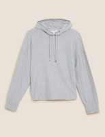 Marks and Spencer M&s Collection Flexifit Pure Cotton Lounge Crop Hoodie