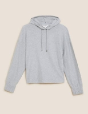 Marks and Spencer M&s Collection Flexifit Pure Cotton Lounge Crop Hoodie