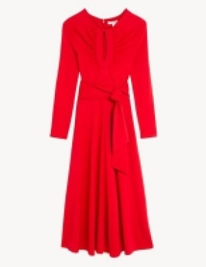Jaeger Cut Out Maxi Swing Dress