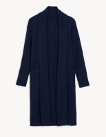 Marks and Spencer Jaeger Wool Ribbed Longline Cardigan with Cashmere