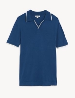 Marks and Spencer Jaeger Pure Cotton Tipped Knitted Polo Shirt