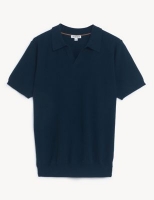 Marks and Spencer Jaeger Cotton with Cashmere Knitted Polo Shirt