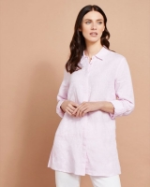 Paul Costelloe Studio Linen Panel Shirt in Light Pink