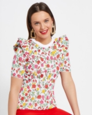 Savida Lurex Frilled Shoulder Jumper