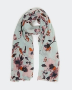 Pleated Floral Scarf