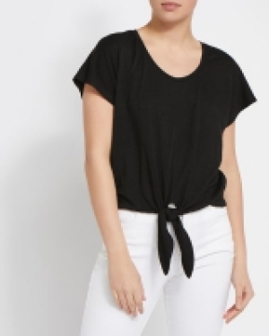 Textured Tie Hem Tee