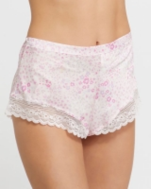Sara Satin Shorts With Lace Trim