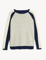 Marks and Spencer Jaeger Wool Colour Block Jumper with Cashmere