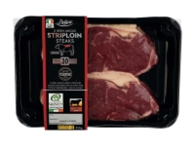 2 Irish Angus Striploin Steaks 30 Days Matured