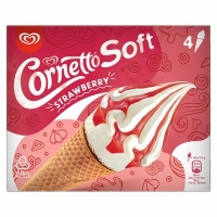Centra  Cornetto Soft Strawberry Ice Cream Cones 4 Pack 560ml