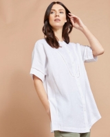 Dunnes Stores  Paul Costelloe Studio Linen Kimono Trim Shirt in White
