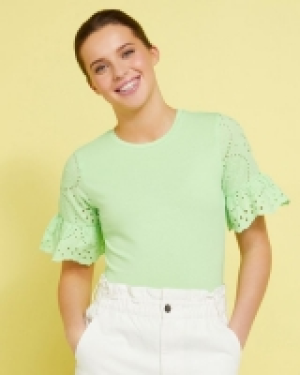 Dunnes Stores  Savida Broderie Anglaise Sleeve Top