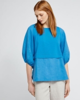 Dunnes Stores  Carolyn Donnelly The Edit Blue Gathered Sleeve Top