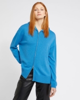 Dunnes Stores  Carolyn Donnelly The Edit Blue Cashmere Blend Zip-Up Hoodie