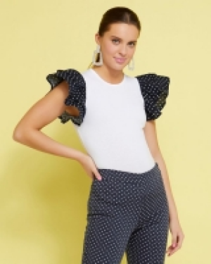 Savida Printed Frill Sleeve Tee